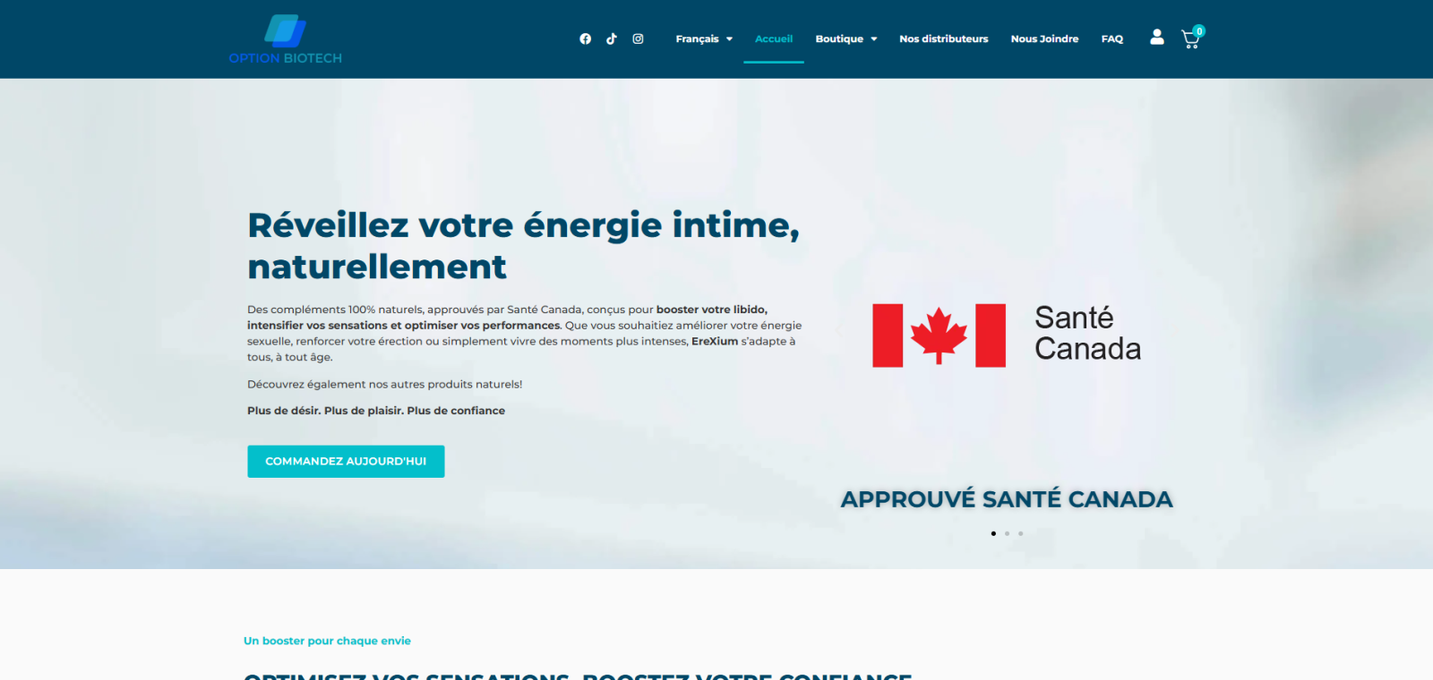 Réalisation EVO Marketing pour Option Biotech